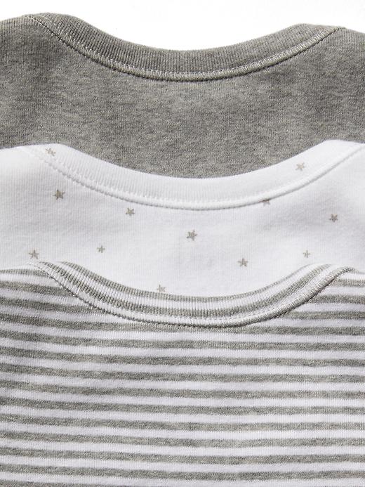 2 of 8 showing, with the color light heather gray of product Baby First Favorite Short Sleeve Bodysuit (3-Pack)