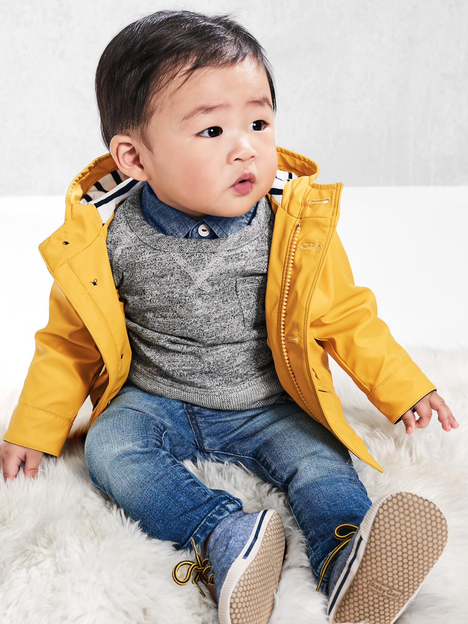 Jersey lined rain slicker