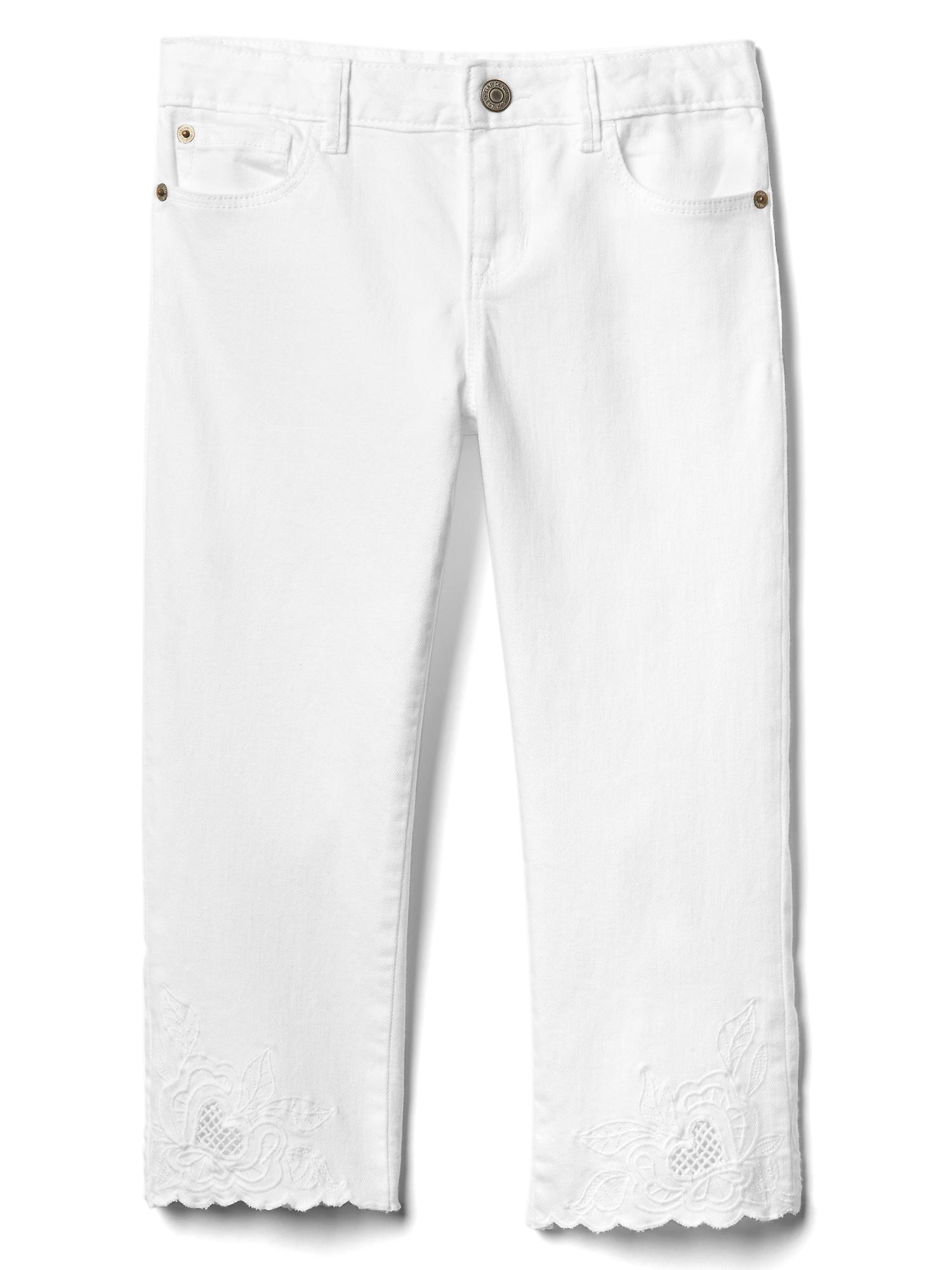 Stretch eyelet straight crop jeans Gap