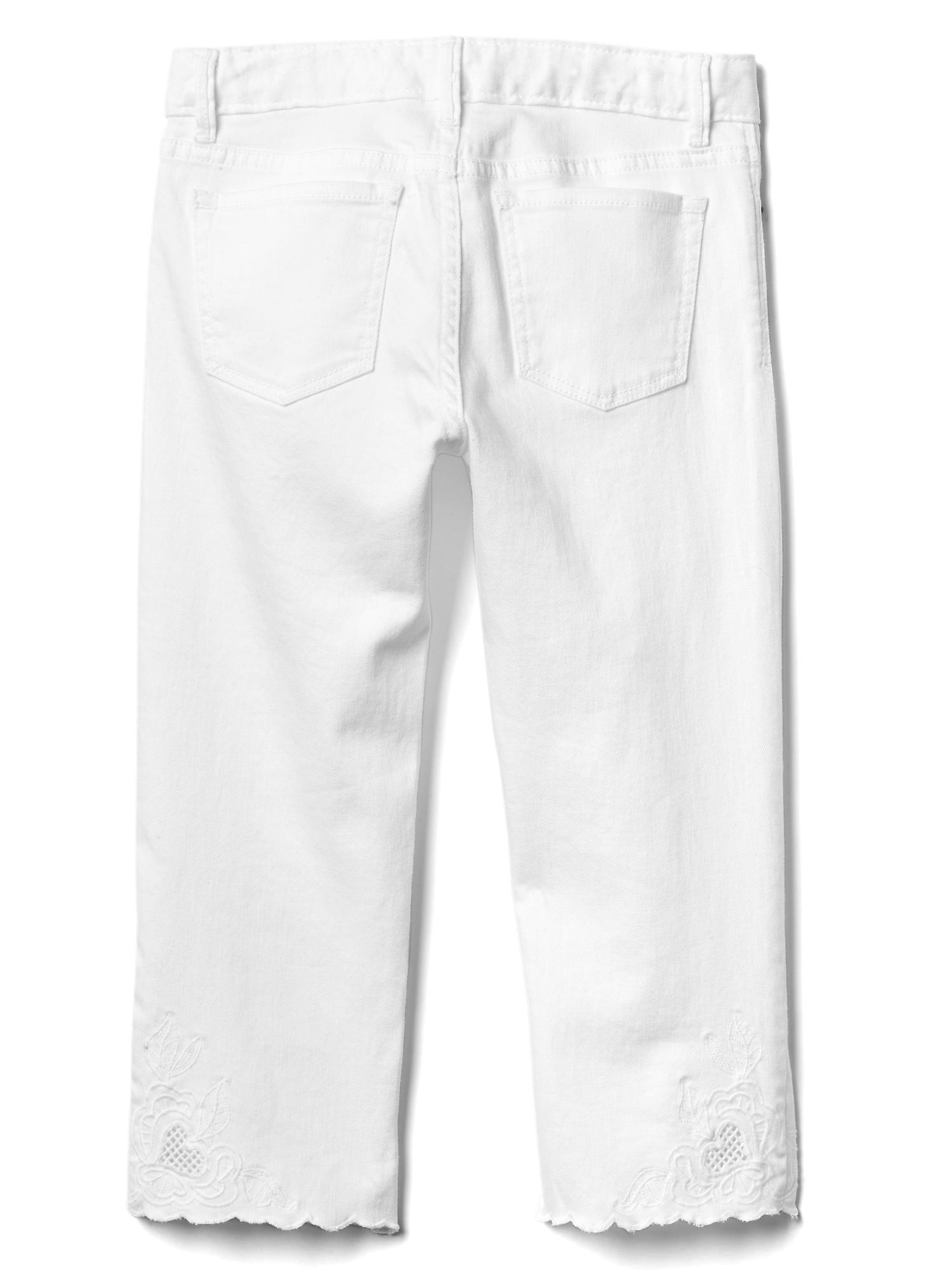 Stretch eyelet straight crop jeans Gap