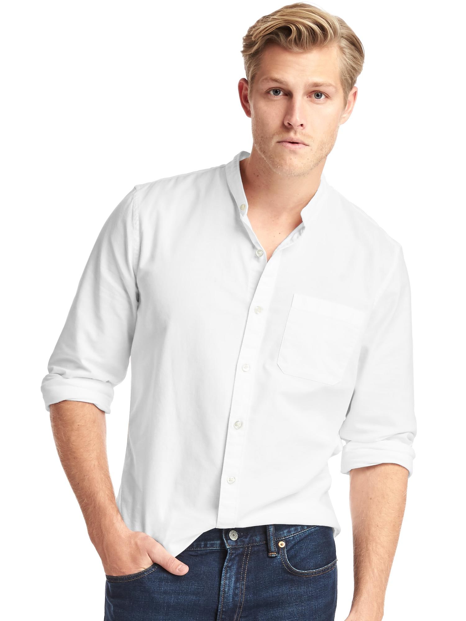 Oxford band collar slim fit shirt Gap