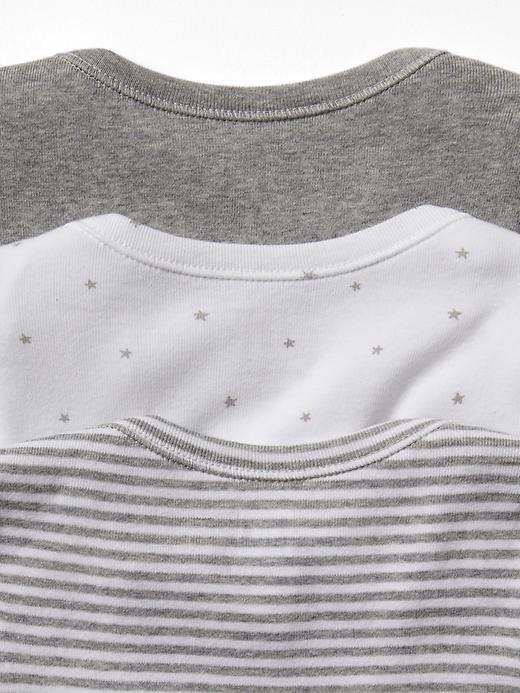 2 of 8 showing, with the color light heather gray of product Baby First Favorite Long Sleeve Bodysuit (3-Pack)