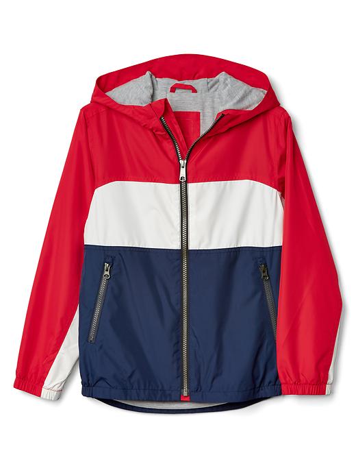 1 of 8 showing, with the color pure red of product Americana jersey-lined windbuster
