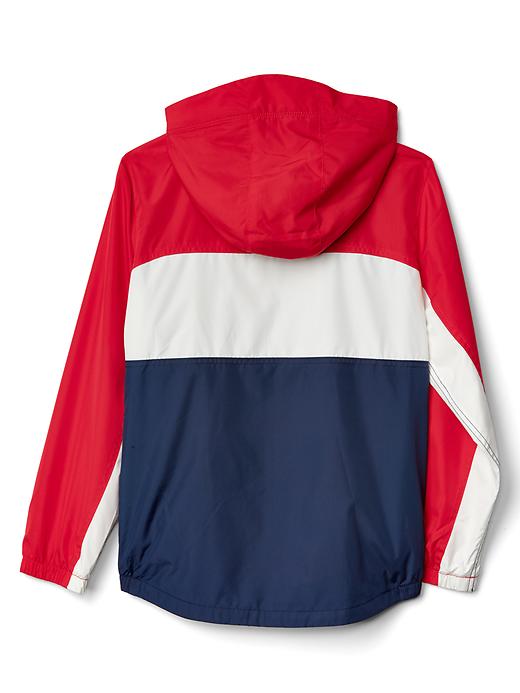 2 of 8 showing, with the color pure red of product Americana jersey-lined windbuster