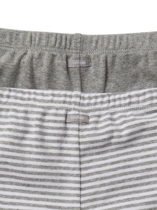 2 of 8 showing, with the color light heather gray of product Baby First Favorite Stripe Knit Pants (2-Pack)