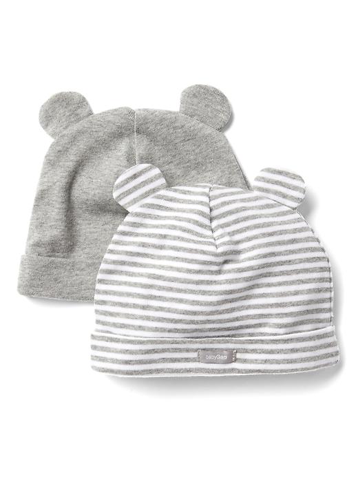 View large product image 1 of 1. Baby First Favorite Stripe Bear Hat (2-Pack)