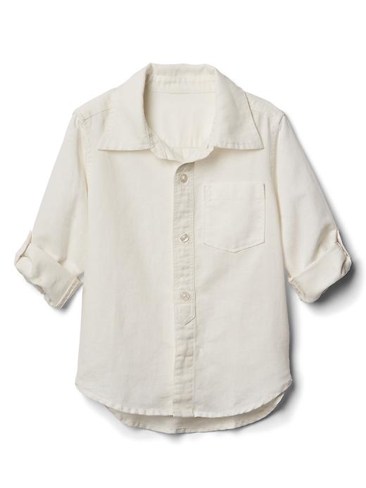 View large product image 1 of 3. Linen-blend convertible shirt