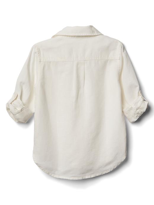 View large product image 2 of 3. Linen-blend convertible shirt