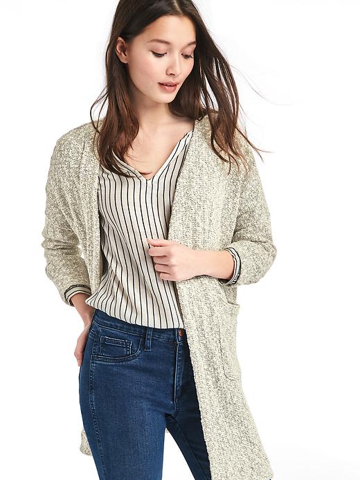 Image number 4 showing, Boucle open-front cardigan