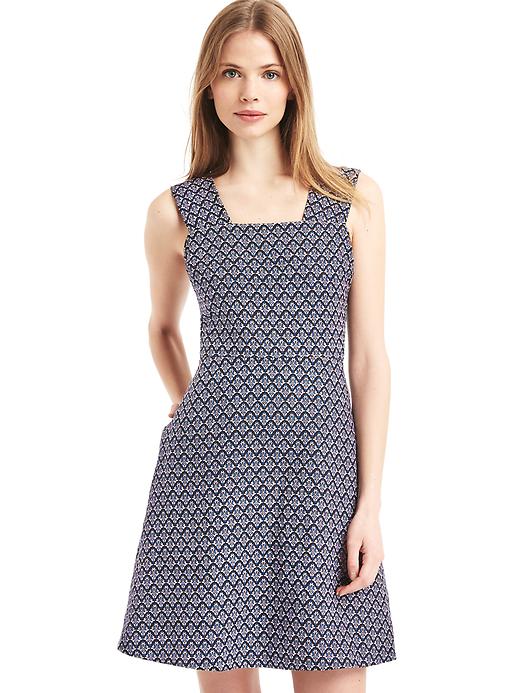 1 of 8 showing, with the color true black of product Linen fit and flare dress