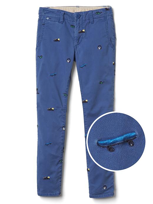 1 of 8 showing, with the color blue lapis of product Twill chinos