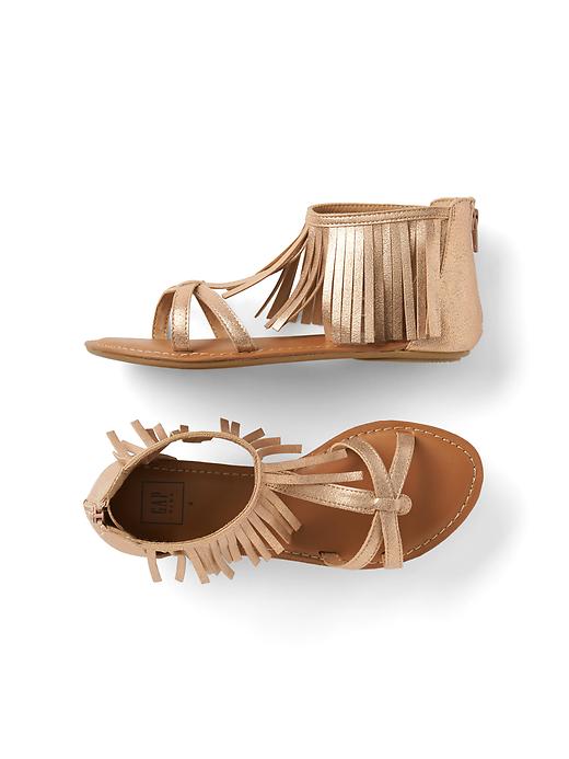1 of 8 showing, with the color ROSE GOLD of product Fringe sandals