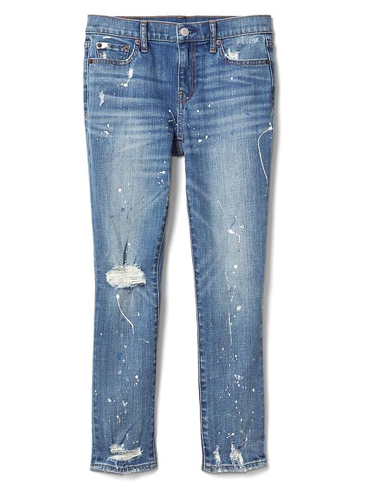 Image number 6 showing, Mid rise paint splatter best girlfriend jeans �