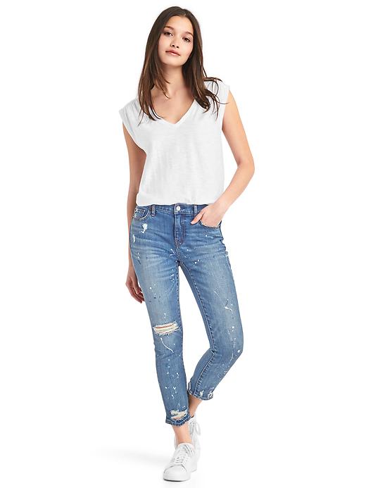 Image number 3 showing, Mid rise paint splatter best girlfriend jeans �