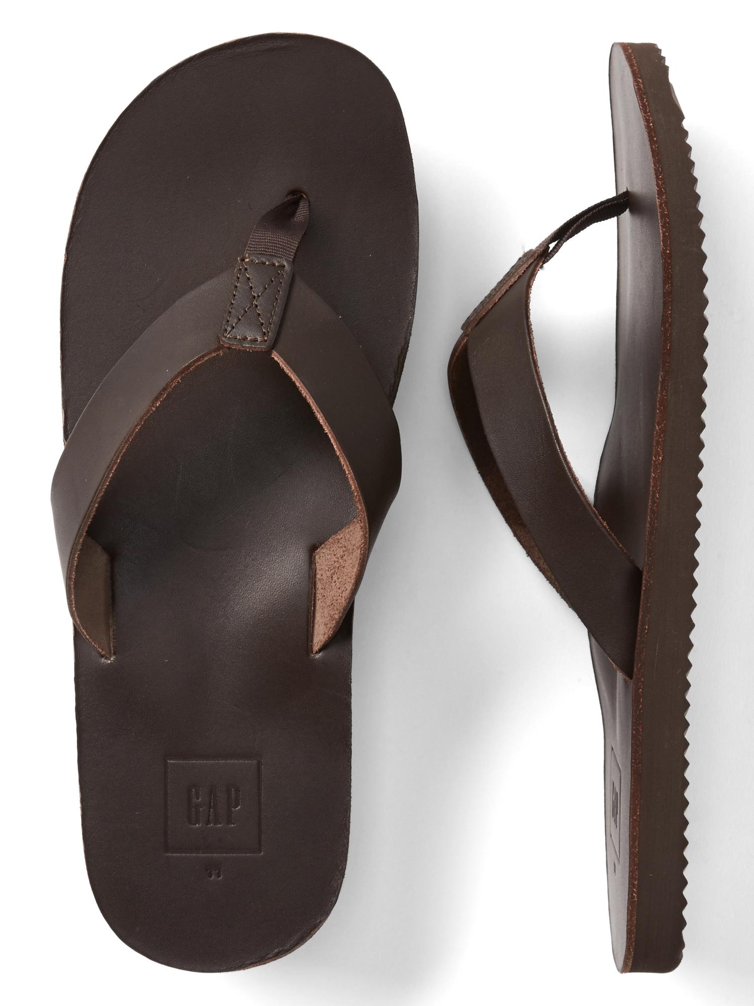 Leather flip flops Gap