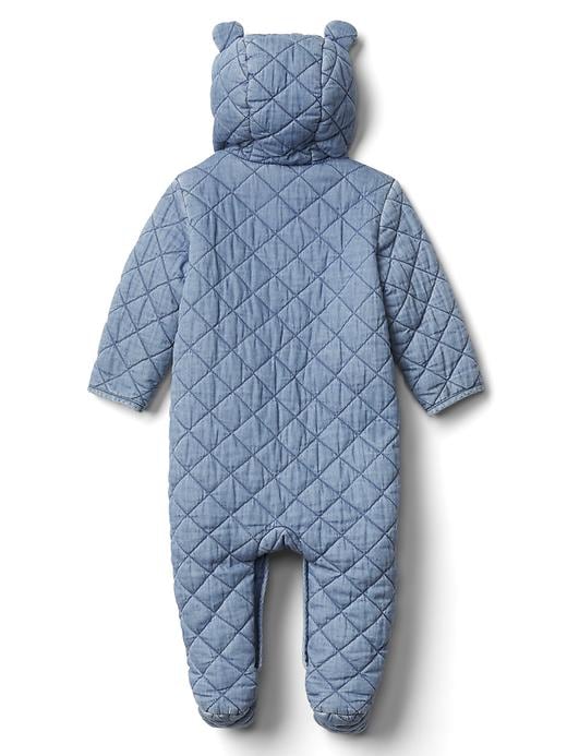 Baby Quilted Chambray Bear One-Piece