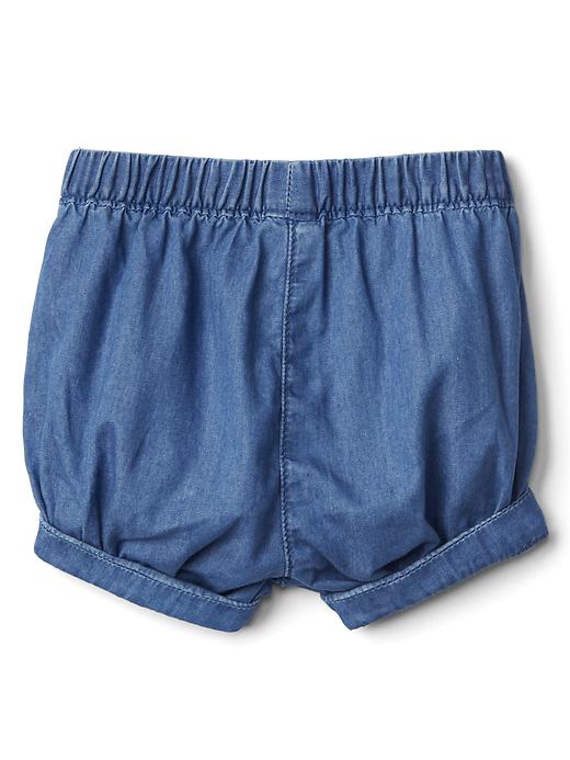 2 of 8 showing, with the color denim of product Chambray bubble short