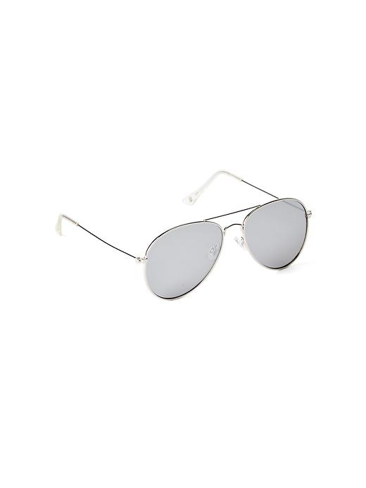 1 of 8 showing, with the color silver smoke of product Classic Aviator Sunglasses