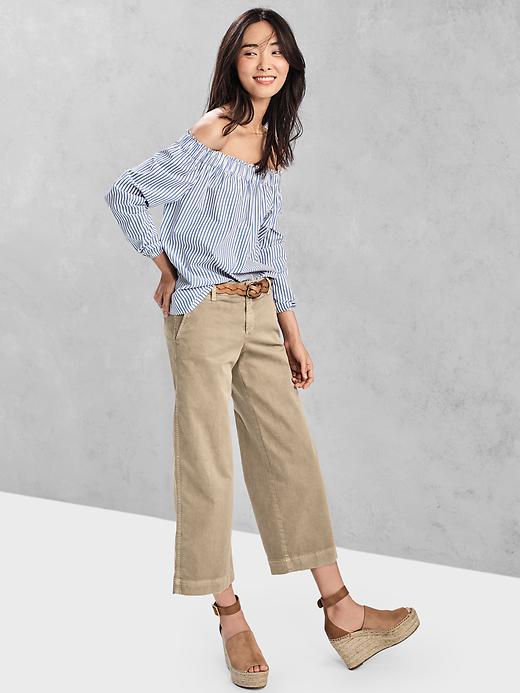 View large product image 2 of 2. Off-Shoulder Stripe Top