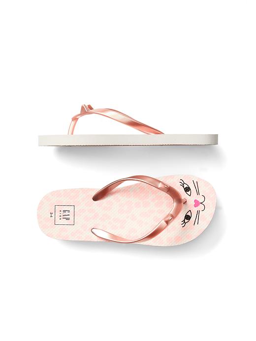 Metallic cat flip flops Gap