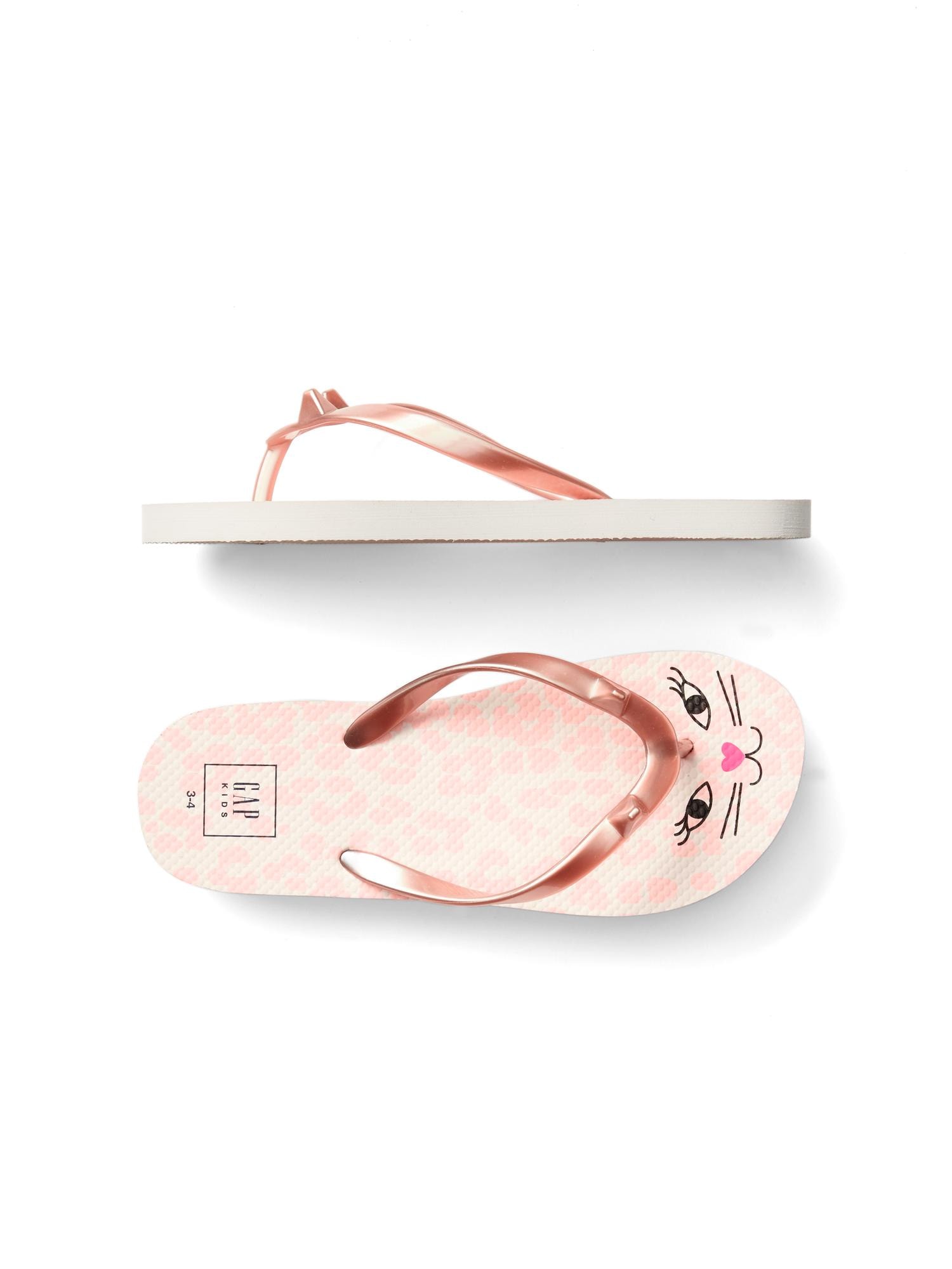 Metallic cat flip flops Gap