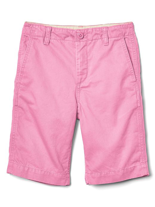 1 of 8 showing, with the color maiden pink of product Twill flat front shorts