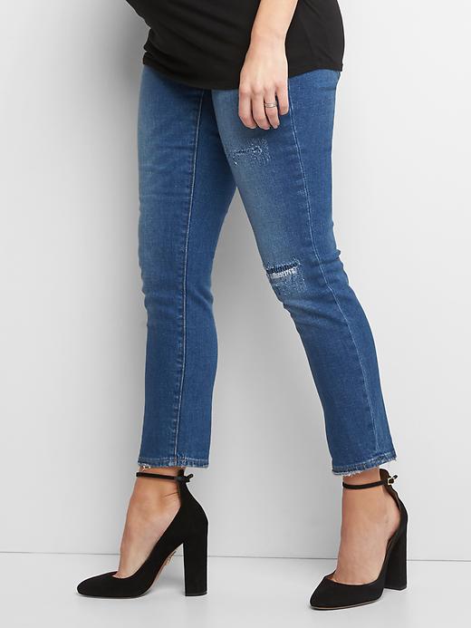 Maternity Full Panel Frayed Best Girlfriend Jeans Maternity Full Panel Frayed Best Girlfriend Jeans