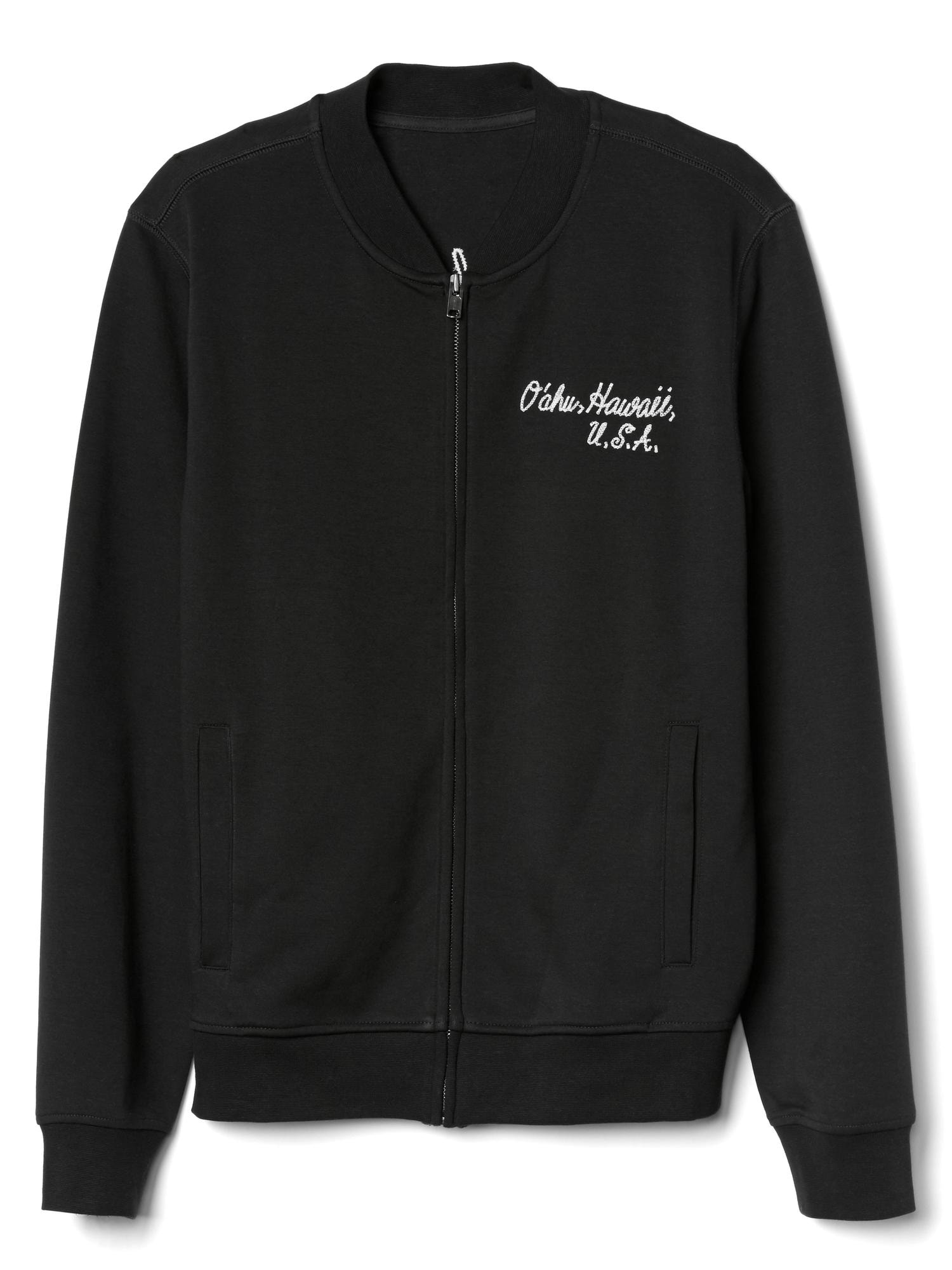 Oahu embroidery bomber jacket Gap