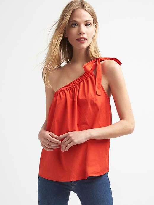 Image number 1 showing, One-shoulder tie top