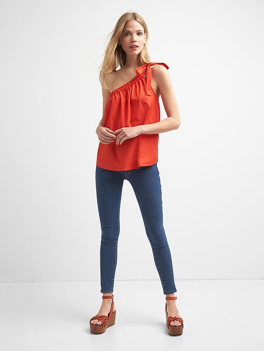 Image number 3 showing, One-shoulder tie top