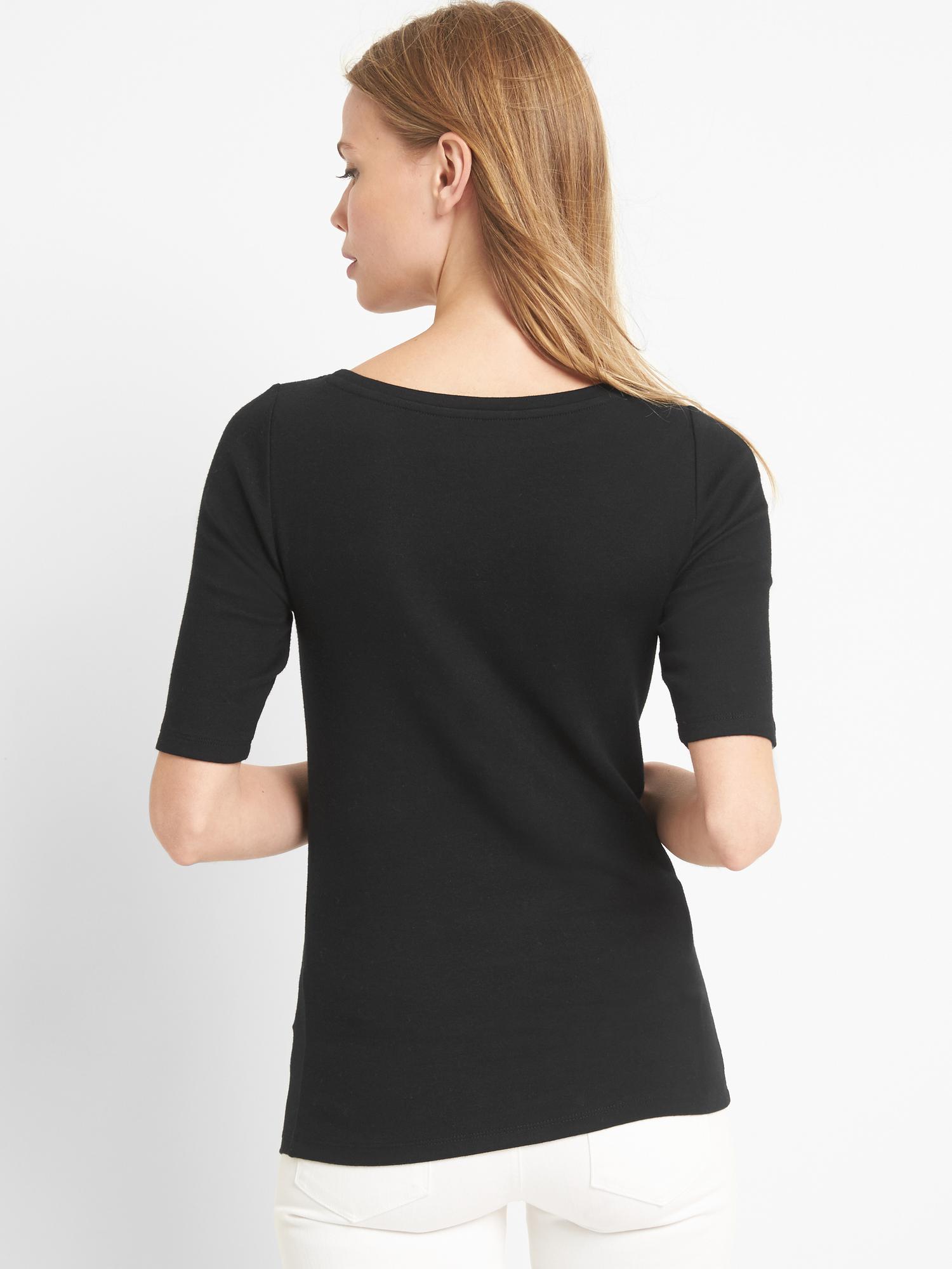 Elbow sleeve modern boatneck Gap