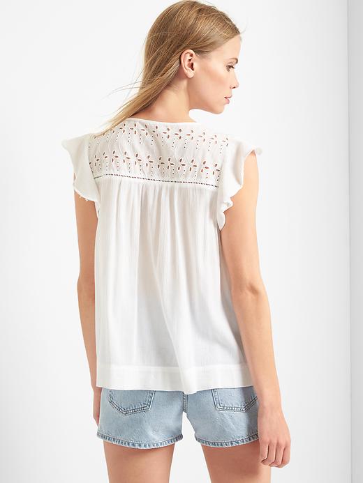 Image number 2 showing, Eyelet flutter top