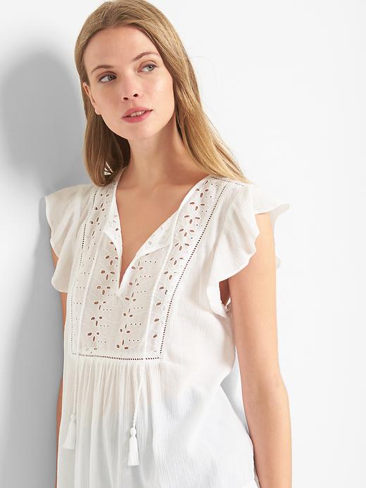 Image number 5 showing, Eyelet flutter top