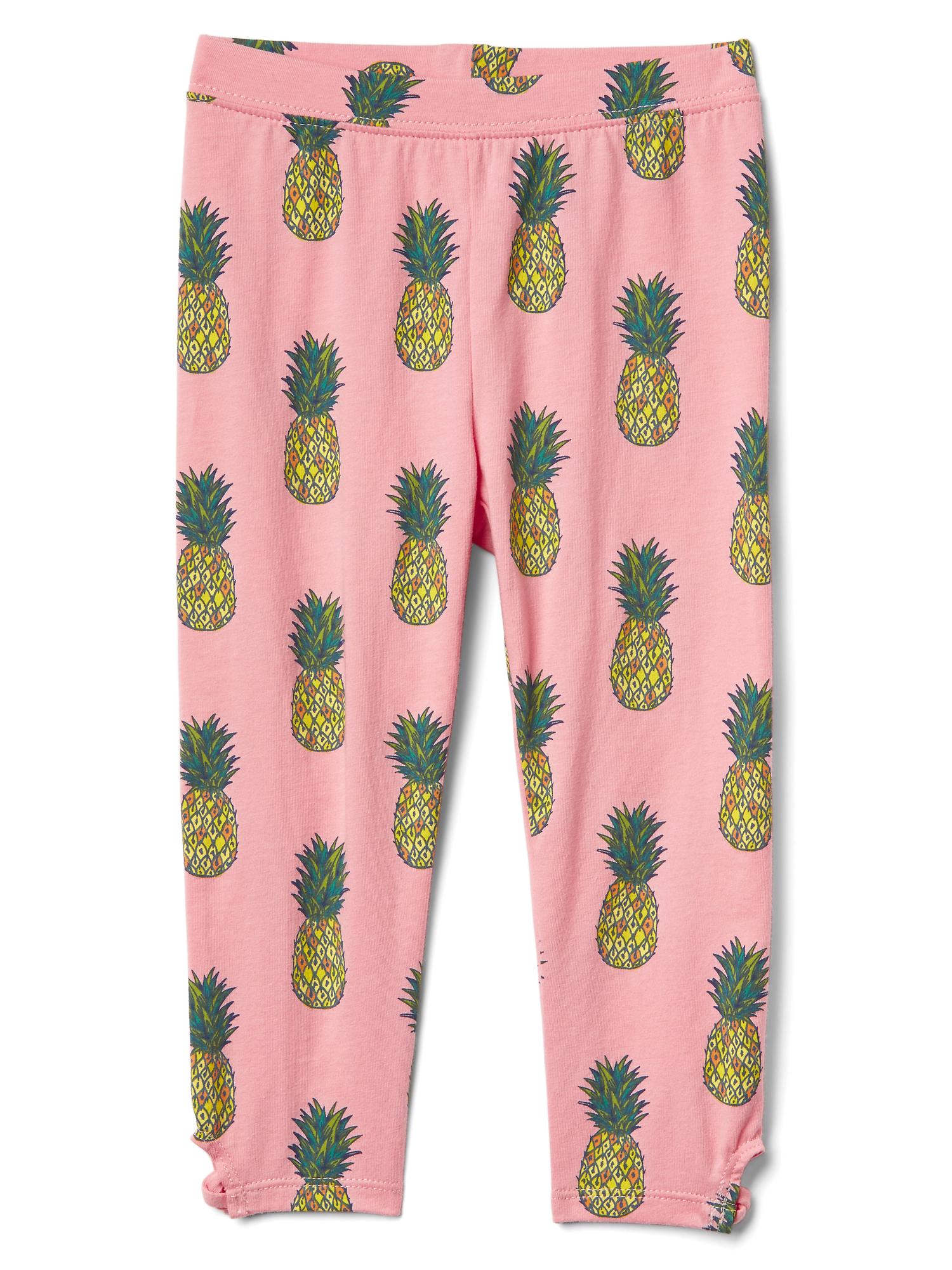 Keyhole print stretch jersey capris Gap