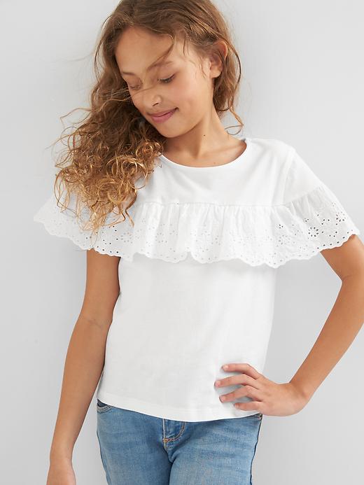 Eyelet flounce top | Gap