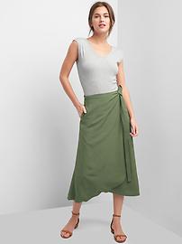 View large product image 3 of 6. Midi wrap skirt.