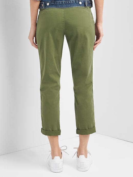 Destructed patch girlfriend chinos