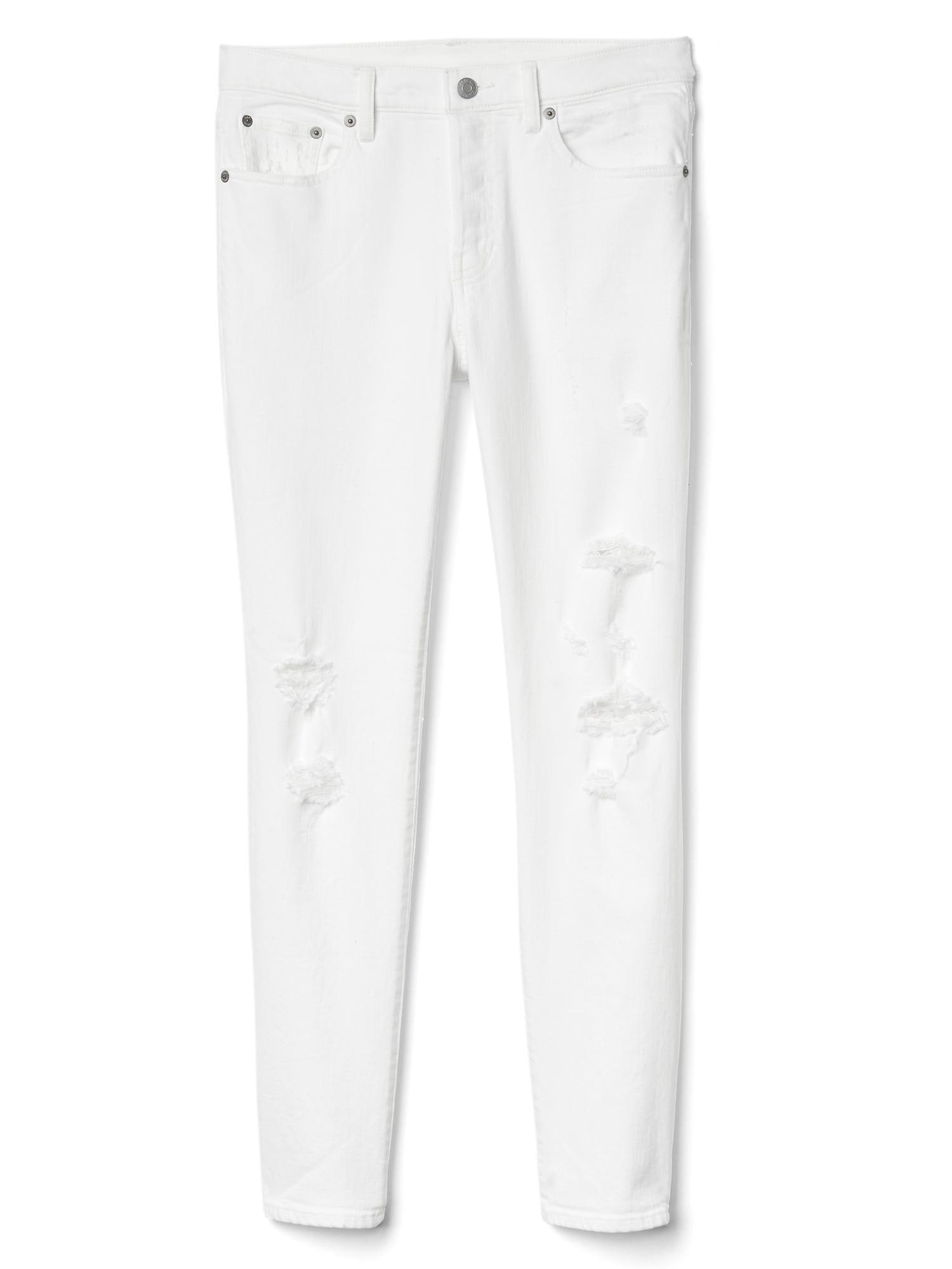 Mid rise destructed relaxed boyfriend jeans Gap