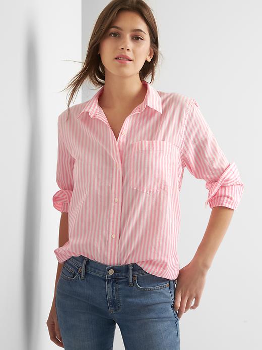 View large product image 1 of 1. Oversize stripe boyfriend shirt