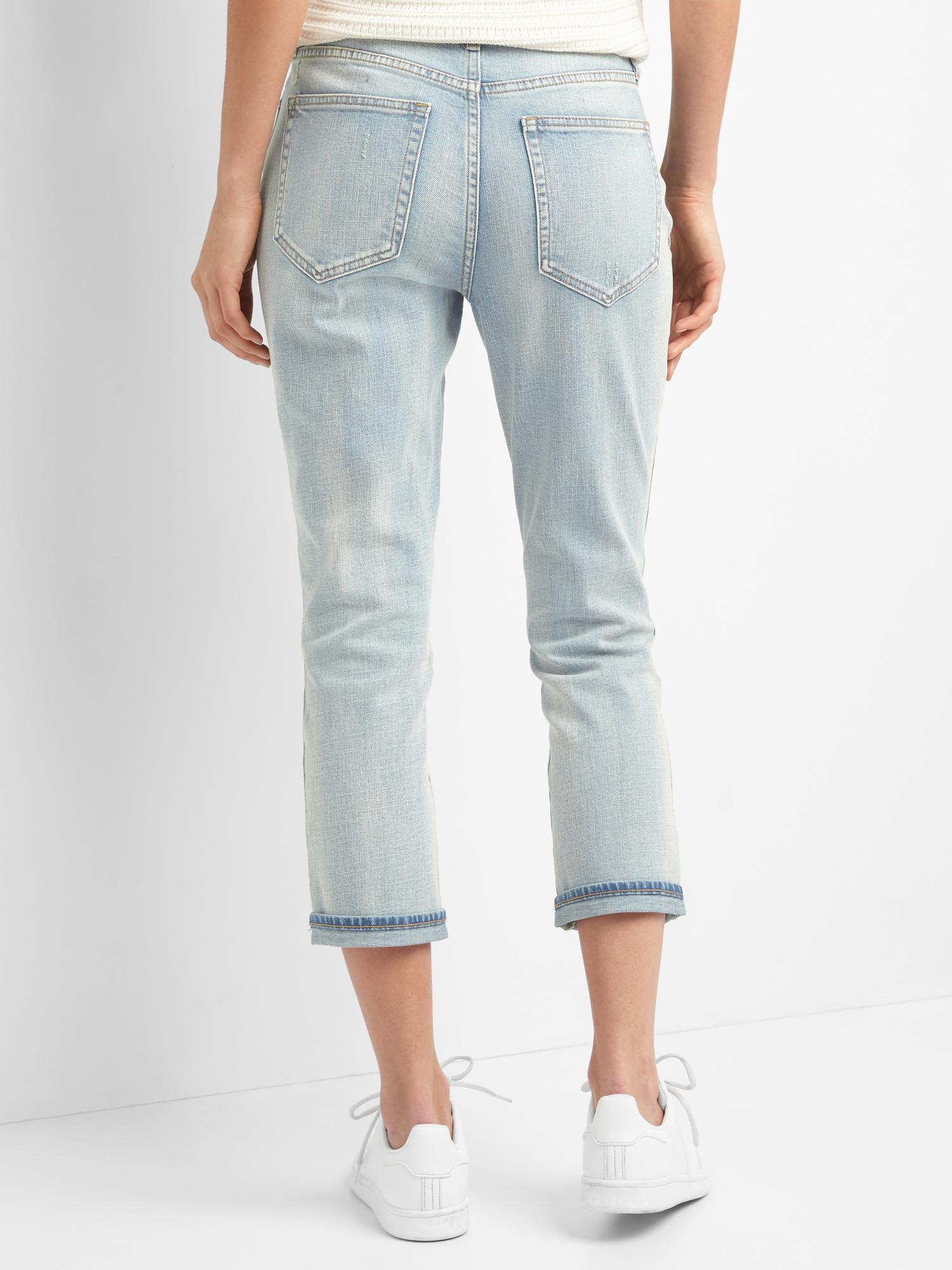 Super high rise best girlfriend crop jeans Gap