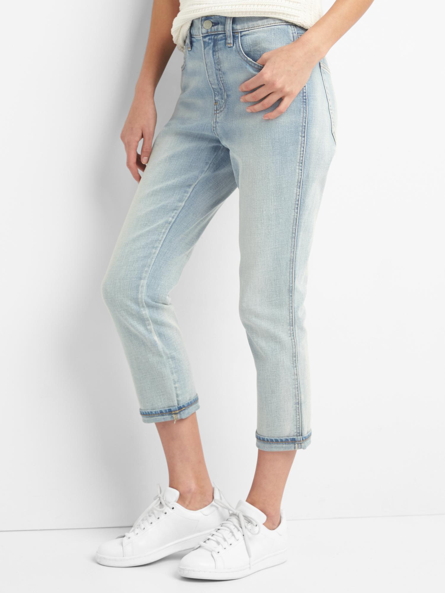 Super high rise best girlfriend crop jeans Gap