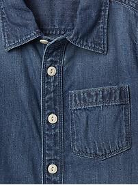 View large product image 3 of 3. Dip-dye denim shirt