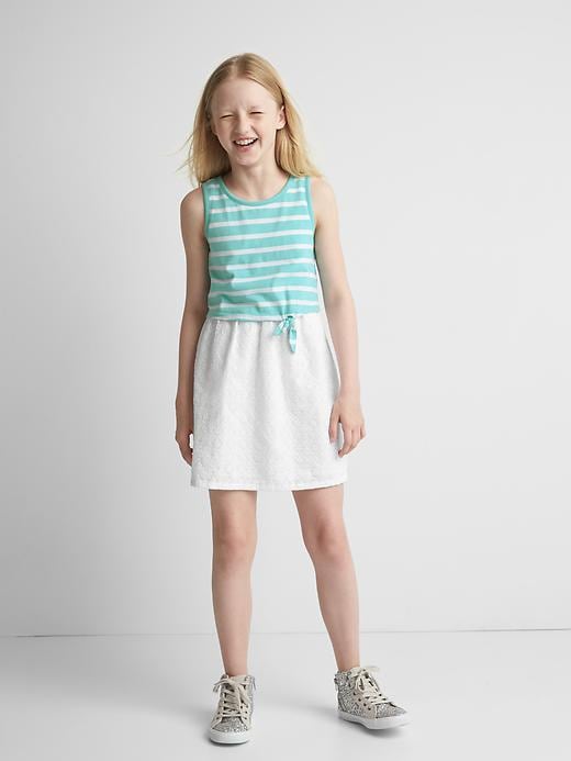 1 of 8 showing, with the color fair aqua of product Double-layer eyelet dress