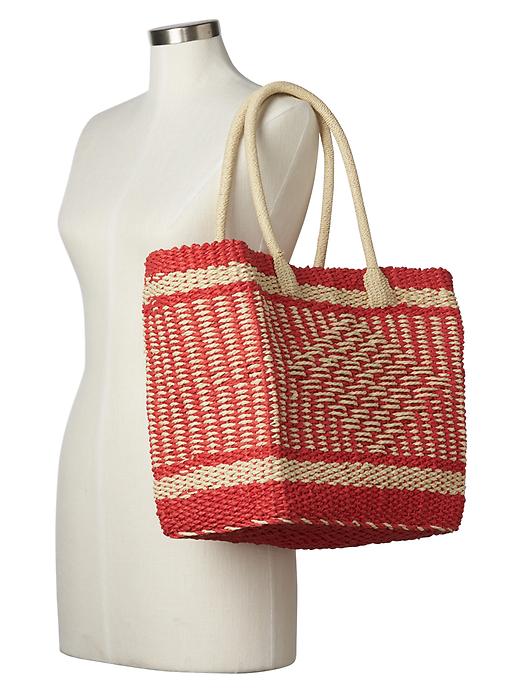 2 of 8 showing, with the color red of product Diamond weave tote