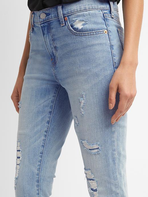Image number 3 showing, Mid rise destructed best girlfriends jeans