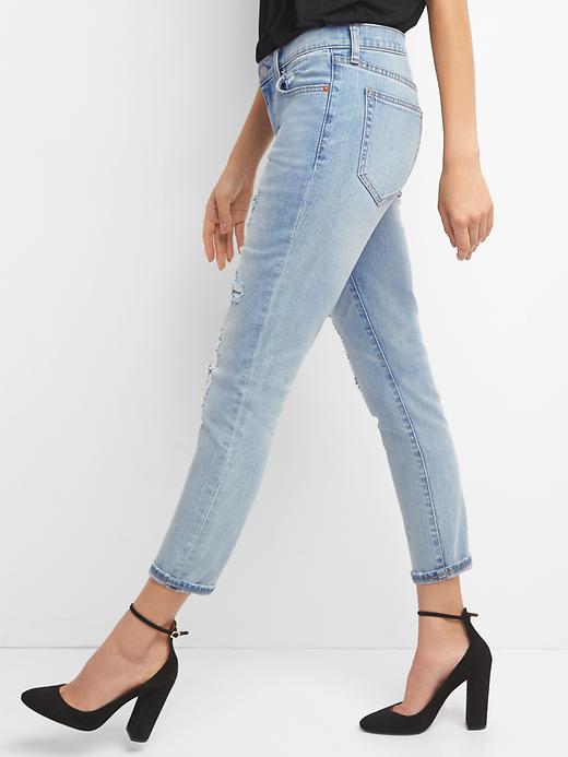 Mid rise destructed best girlfriends jeans | Gap