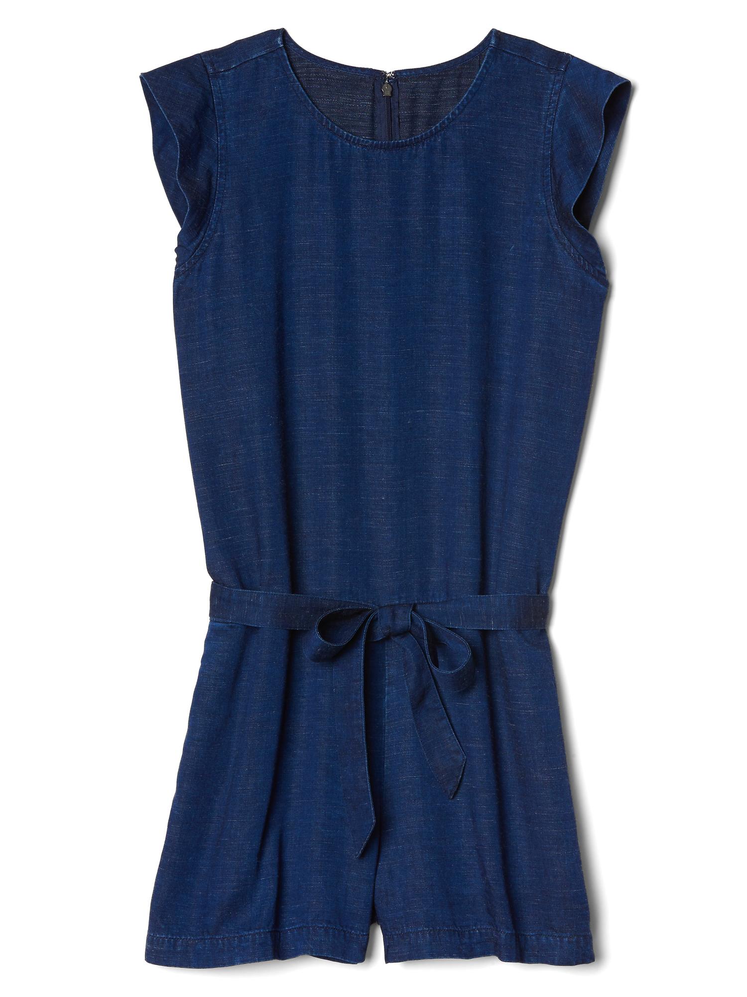 TENCEL™ denim cap sleeve romper Gap