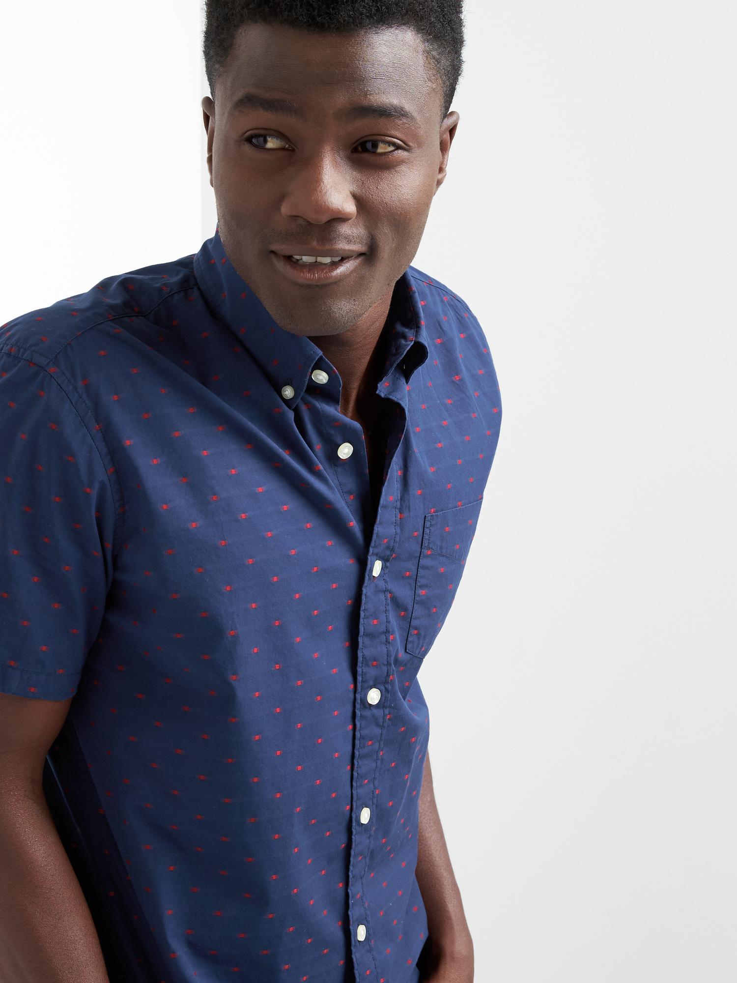 Poplin clipdot short sleeve shirt Gap