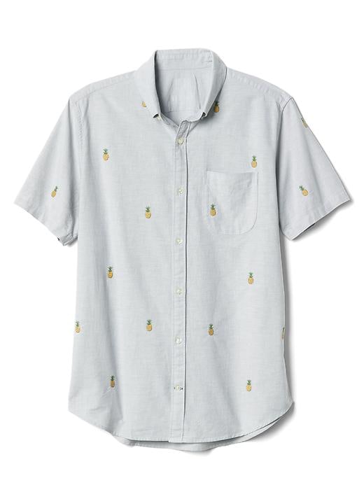 Image number 6 showing, Oxford pineapple short sleeve slim fit shirt