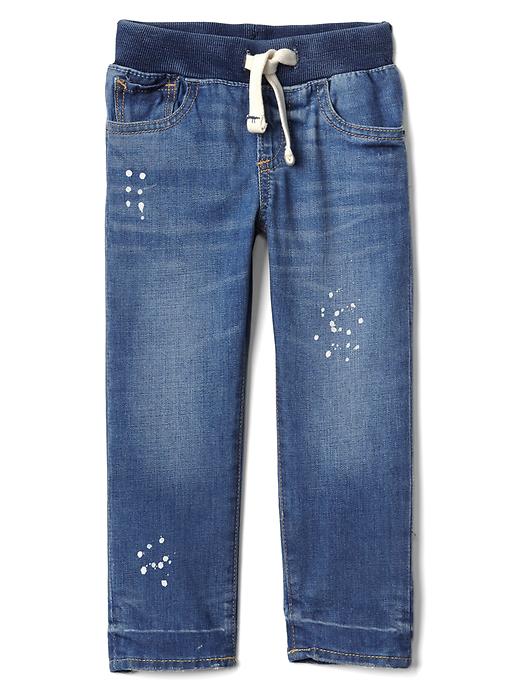 Image number 1 showing, Paint Splatter Pull-On Jeans in Stretch